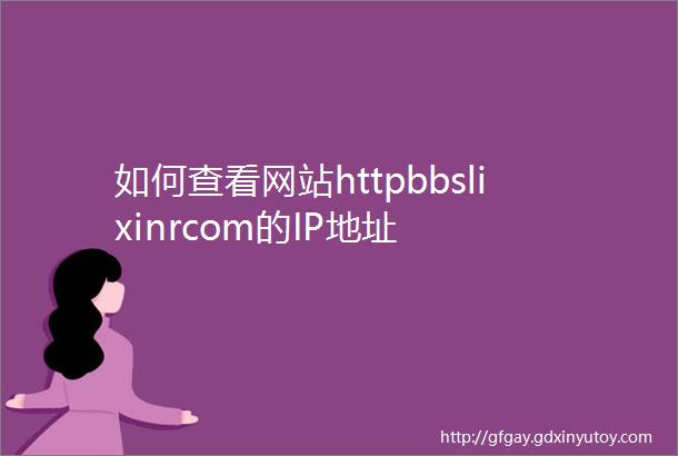 如何查看网站httpbbslixinrcom的IP地址